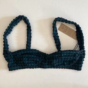 NWT Free People x Thrills Georgia Underwire Pine Bikini Top Sz 6
